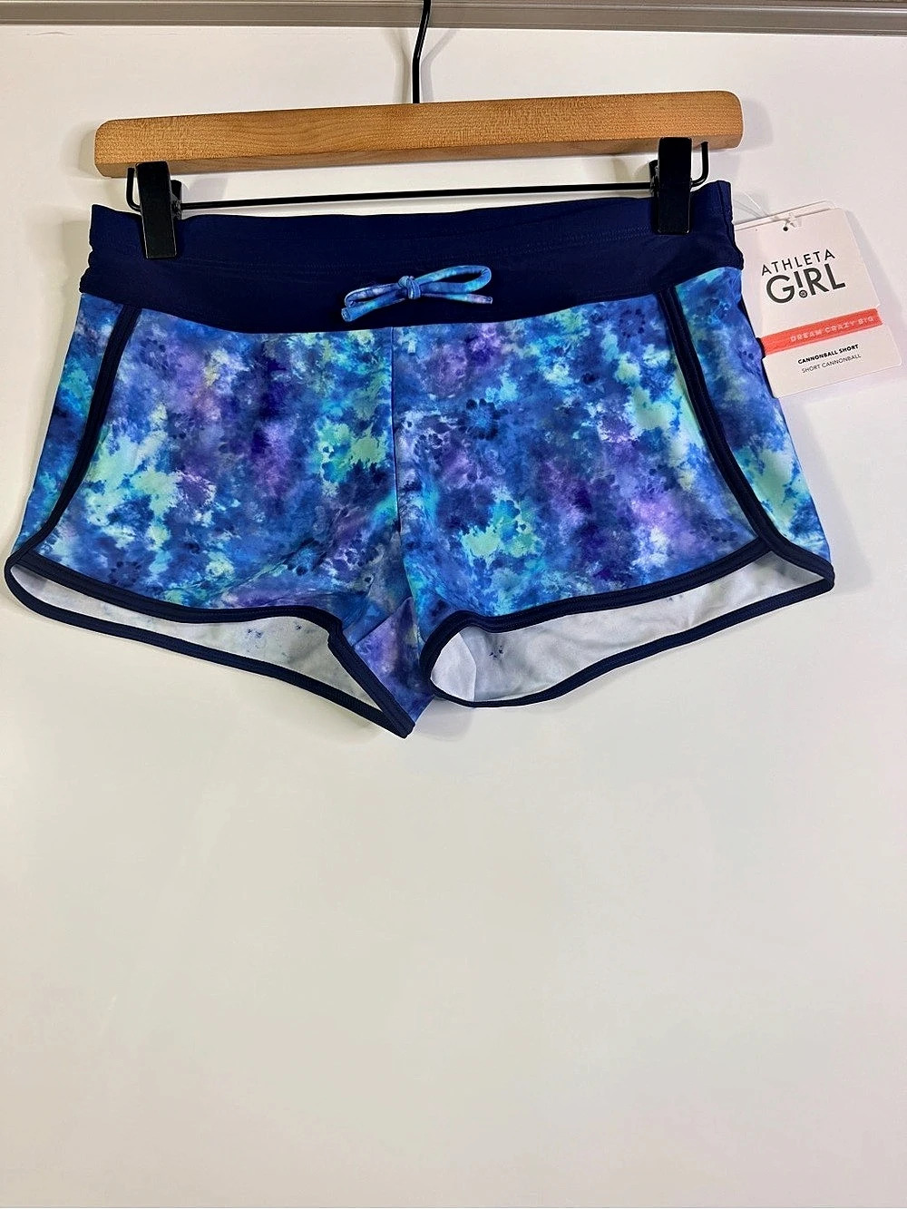 Athleta Girl Cannonball Short Tie-Dye Athletic Shorts in Blue & Purple Girls XL/